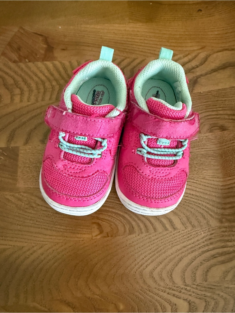Surprise by Stride Rite Girls' Pink Sneakers with Mint Lining